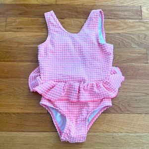 Toddler Girls Pink Gingham One-Piece